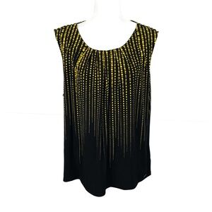NWT Calvin Klein Women Plus Size 2X Sleeveless Top Stretchy Knit Geometric Pleat